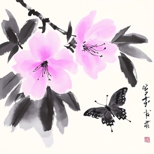 桃花高清手绘画