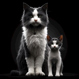 猫咪黑底图