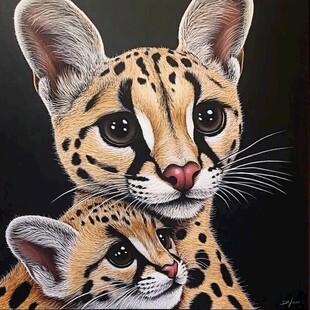 金钱豹画作