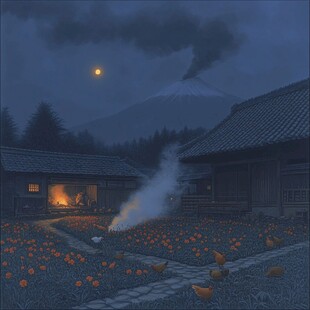 禅境秋夜极品意境插画