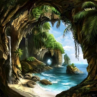 贯穿海岛的山洞