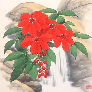 凤凰花手绘