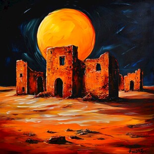 月夜油画
