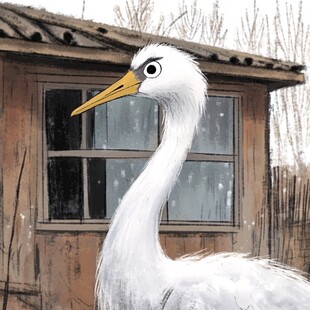 乡村大鹅插画