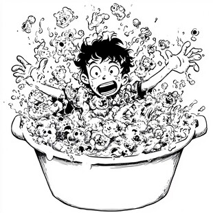 火鸡面手绘插画