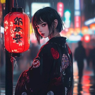 日韩厚涂插画