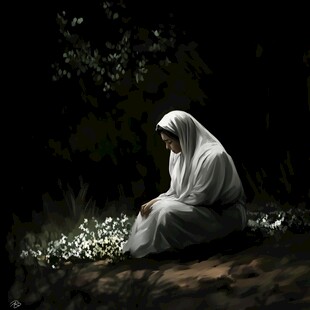 沐浴在阳光下的修女