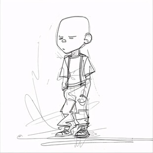 小男孩线稿