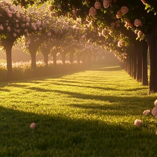 唯美蔷薇花小路