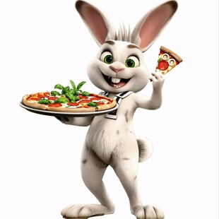 开心小兔厨师头像