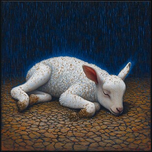 手绘梦幻羊风格装饰画