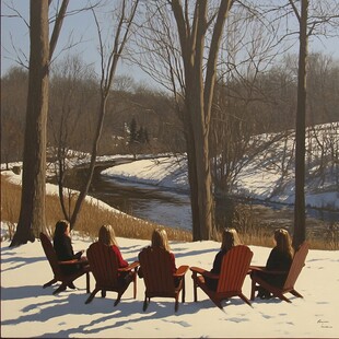 冬日晒太阳的人