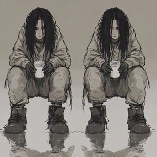 潮流酷帅颓废插画