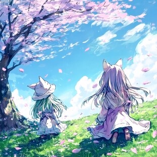 樱花树下的少女