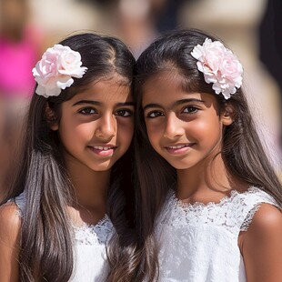 节日中的小女孩