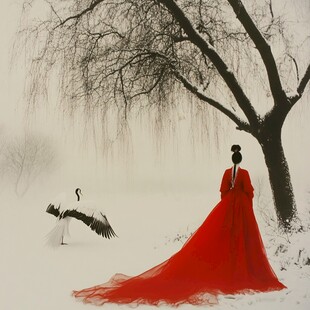 踏雪寻梅大袖衫