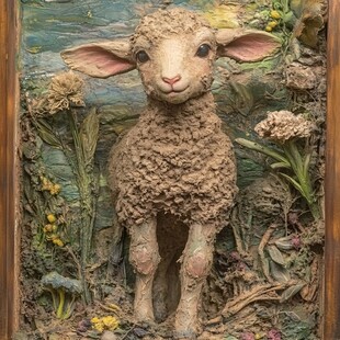 小羔羊客厅墙饰