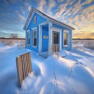 雪中小屋木屋