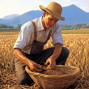 麦田里的拾穗者