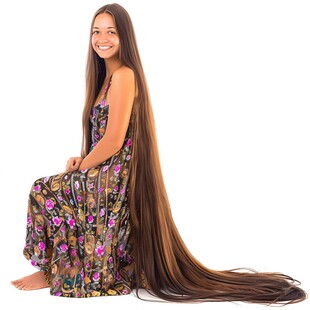 披着长发的小女孩