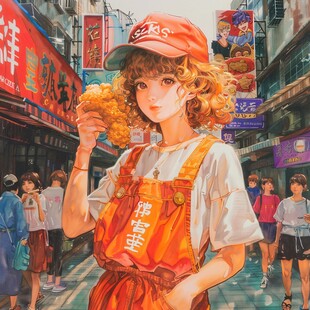 炸鸡高手插画