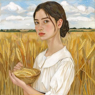手绘莜麦插画