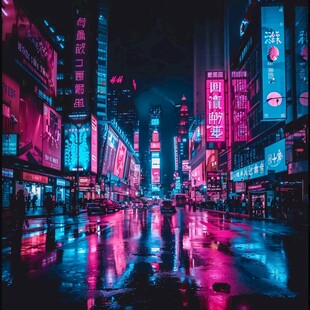 赛博朋克夜市kv