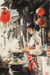 米粉店意境画