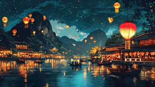 江南古镇唯美夜景