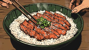 甏肉干饭插画