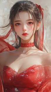 红衣少女设计古风