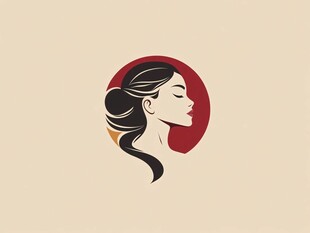 复古风美女logo