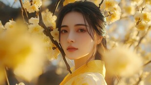 迎春花少女