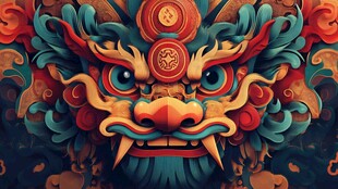 醒狮包装插画