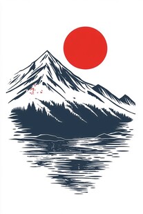 富士山插画