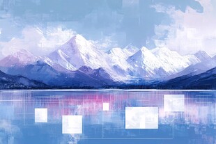 电脑绘画雪山