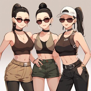 街舞女孩插画