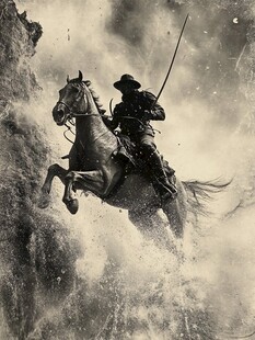 武士骑马青铜箔片