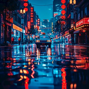 雨夜街头