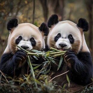 两只大熊猫
