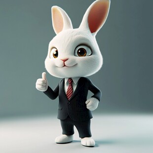 小兔博士做邀请动作