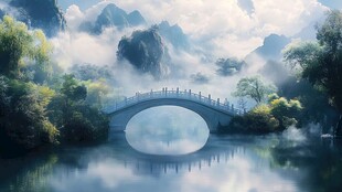 山水画合成图