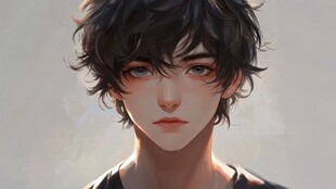 唯美男生插画