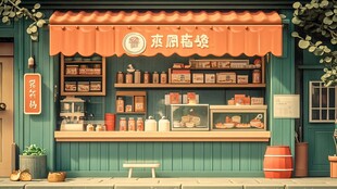 炒货店插画