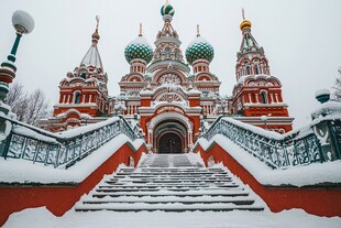 俄罗斯城堡雪景