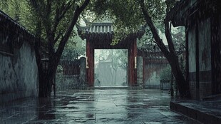 恭王府雨景