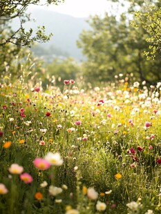 格桑花野花菊花小道