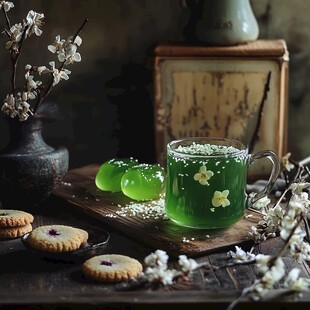 抹茶鲜花馅饼