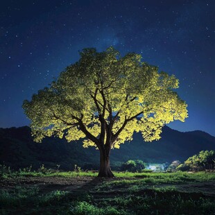 夜景树高清树