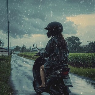 雨天摩托车